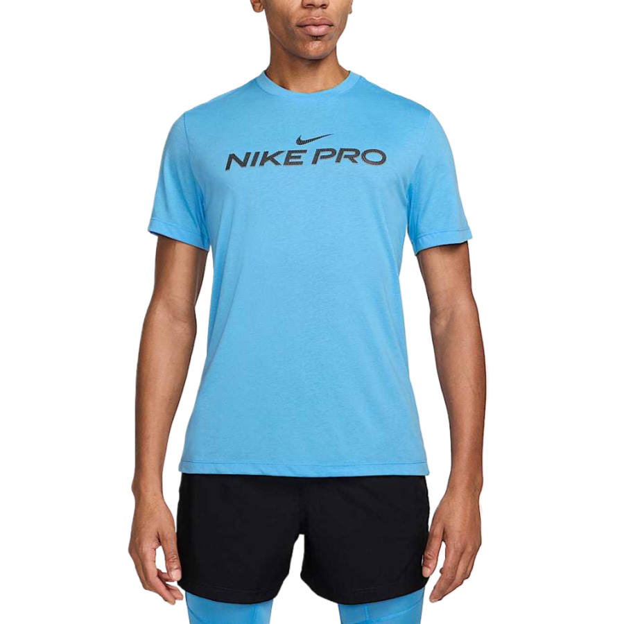 Nike Nike Dri Fit T Shirts Men's University Blue Crew Neck Moderate Straight Fit