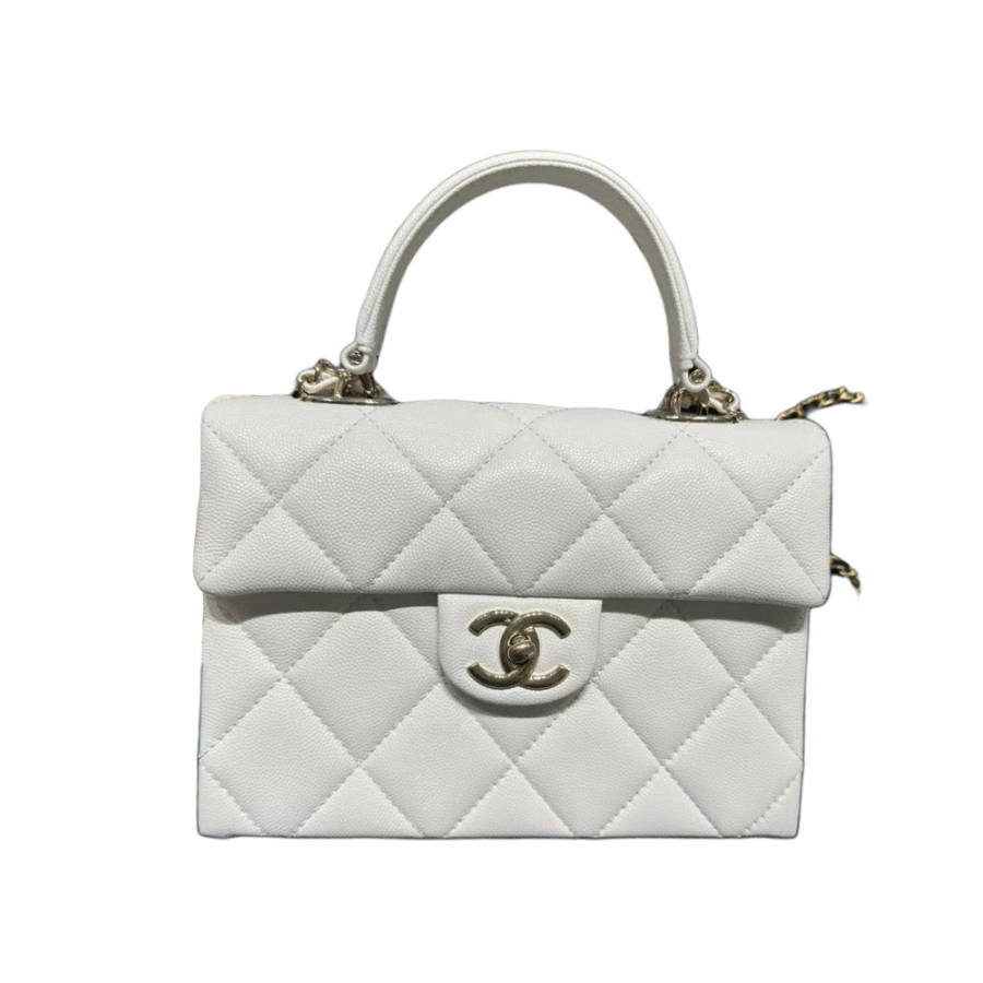 CHANEL Cow Leather Shoulder Bag, Crossbody Bag, Handbag Women's White