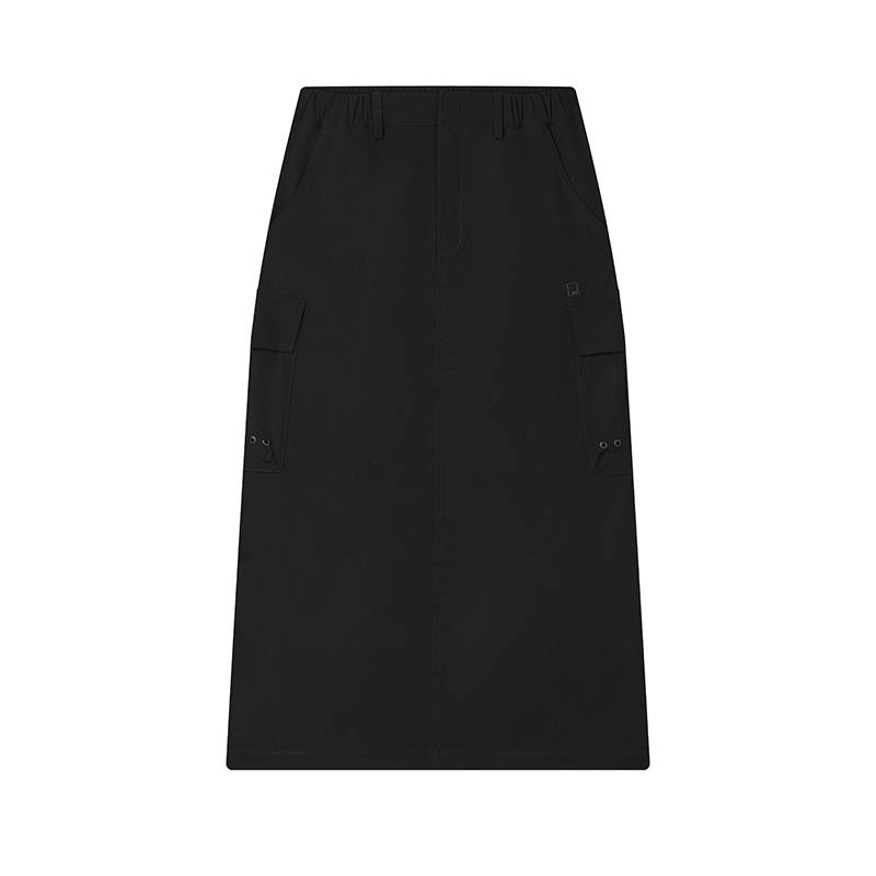 FILA ORIGINALE Casual Long Skirt Women's Jet Black