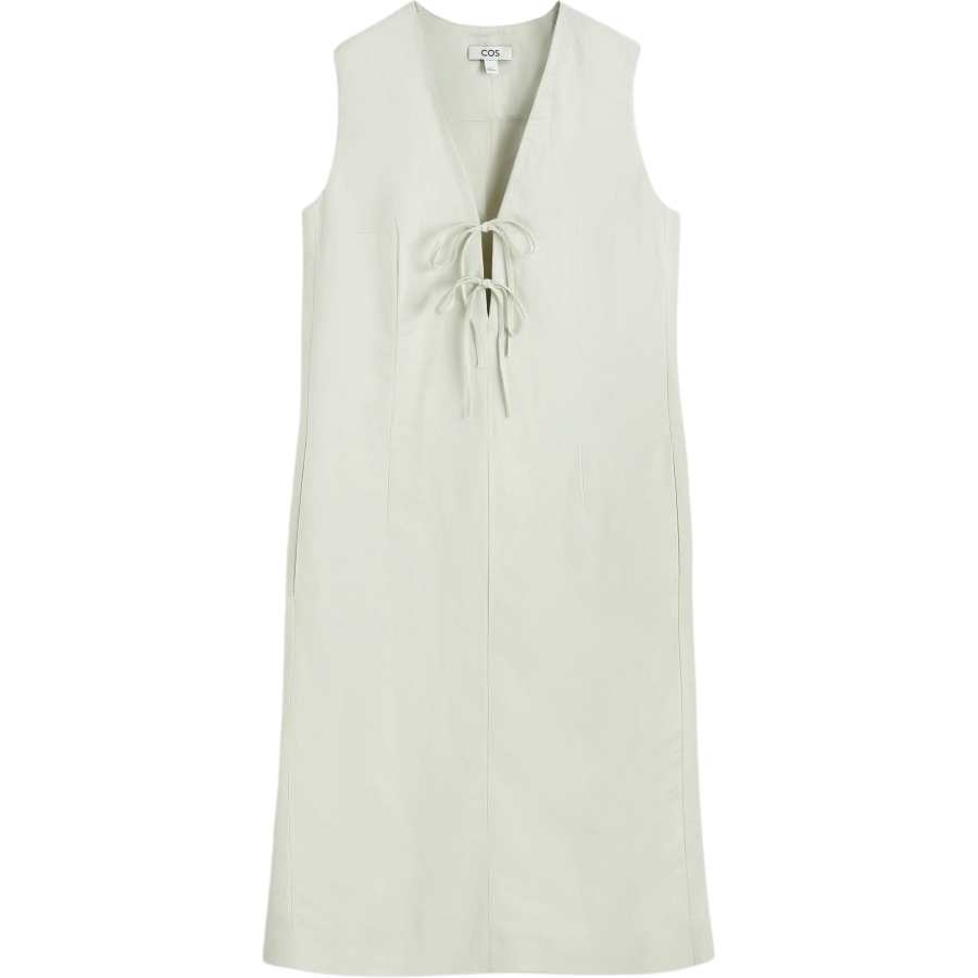 COS Sleeveless Dresses Women's Green V Neck Moderate Mid Length