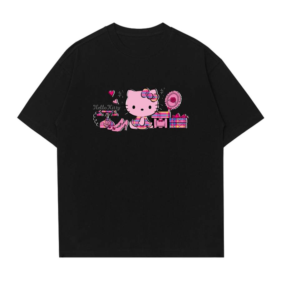 Sanrio x Hello Kitty Hello Kitty 2025 Summer T Shirt Unisex Black White