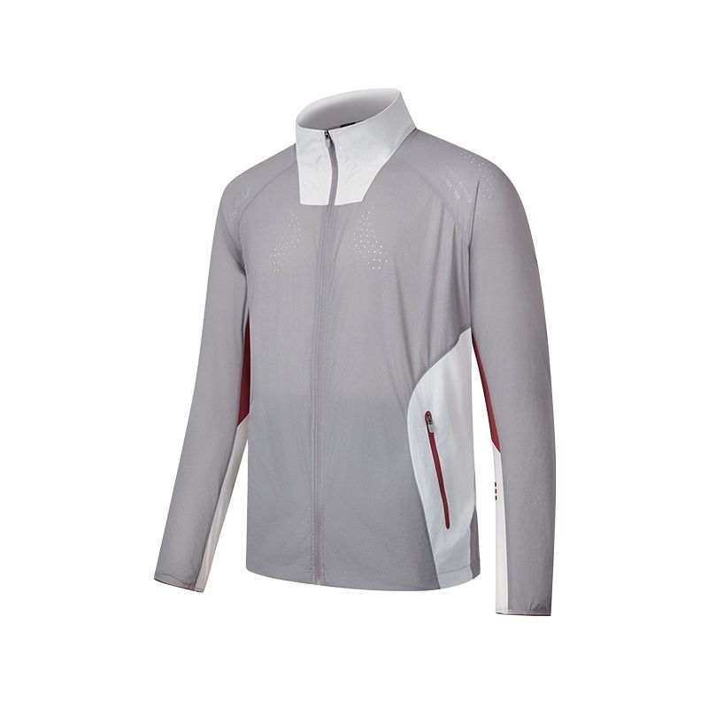 Saucony Jackets Men's Asphalt Cloud Gray Stand Collar Moderate Other