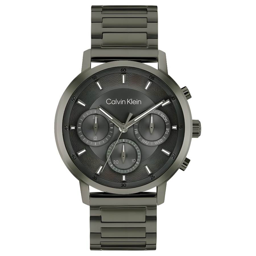 CALVIN KLEIN Wrist Watches Quartz Movement Stainless Steel Strap 42mm Green Dial Men's Watches 30m Water Resistant