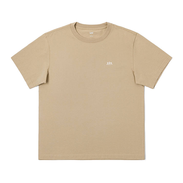 Lee Lee T Shirts Men's Khaki Crew Neck Moderate