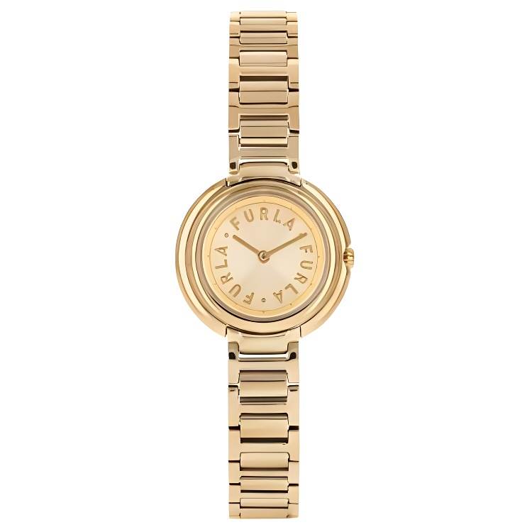 Furla Wrist Watches Quartz Movement Stainless Steel Gold PVD Strap 25mm Gold Dial Women's Watch