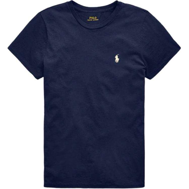 Polo Ralph Lauren SS24 T Shirt Women's Marine Blue & White Standard