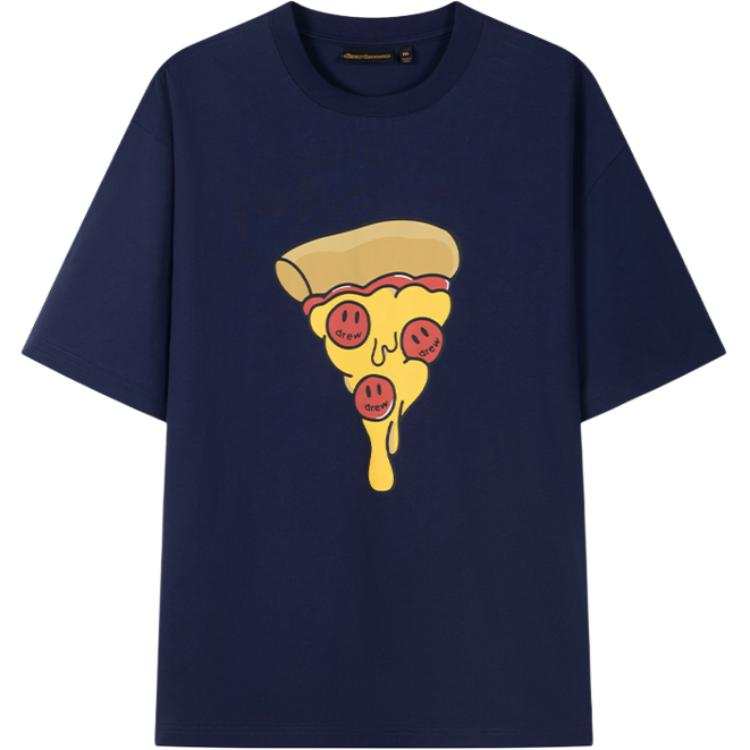 Drew house T Shirts Unisex Dark Marine Blue Crew Neck Moderate Straight Fit