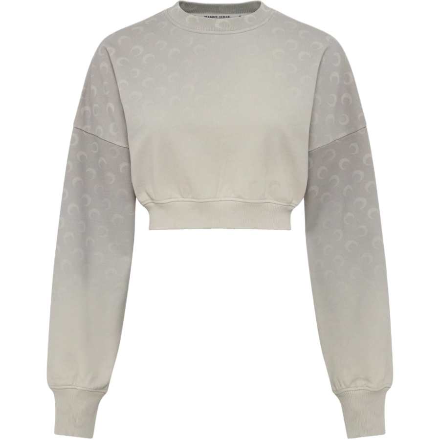 Marine Serre moon fleece cropped sweatshirt