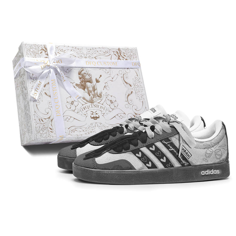 Adidas Adidas VL COURT 2.0 Deep Affection Cushioning Low top Skateboard Shoes Unisex Gray Brown
