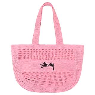 Stussy Woven Tote Bag, Shopping Bag, Handbag, Shoulder Bag Women's Pink