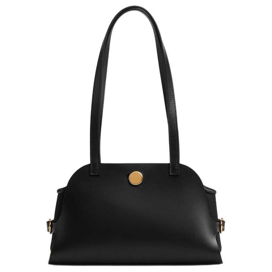 HERMES Tablier Sellier Hunter With Swift Calfskin And Canvas Shoulder Bag 26 Women's Black