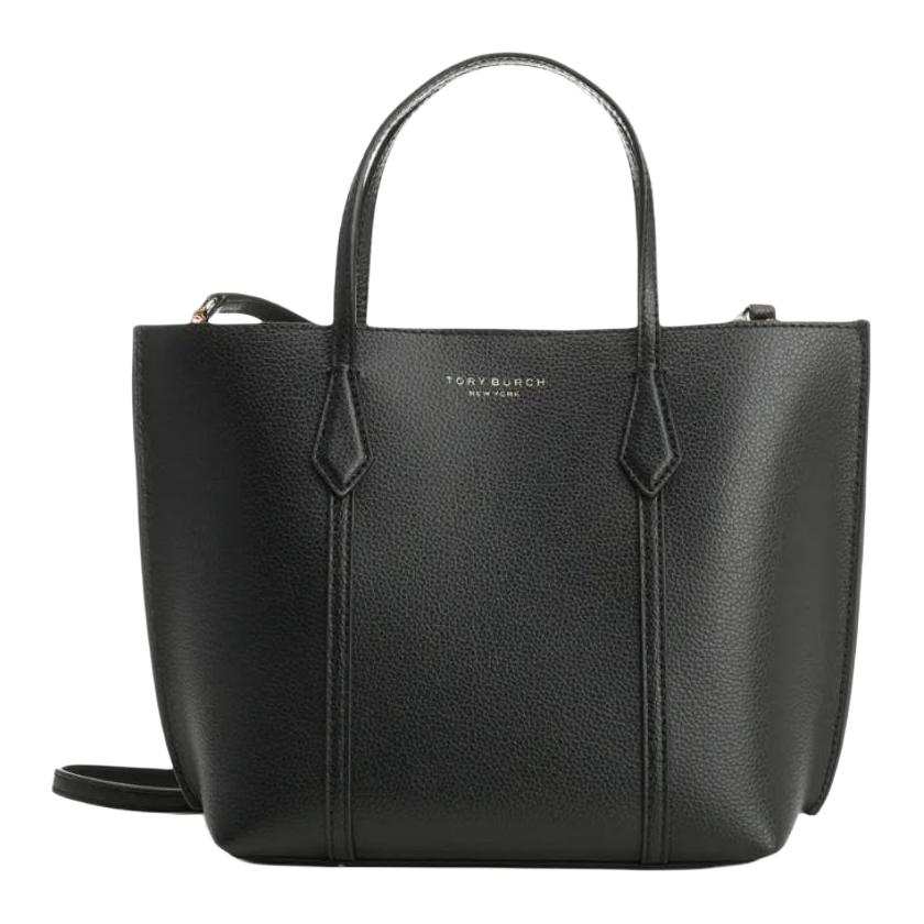 TORY BURCH Perry Cow Leather Tote Bag, Shopping Bag, Handbag Small Women's Black
