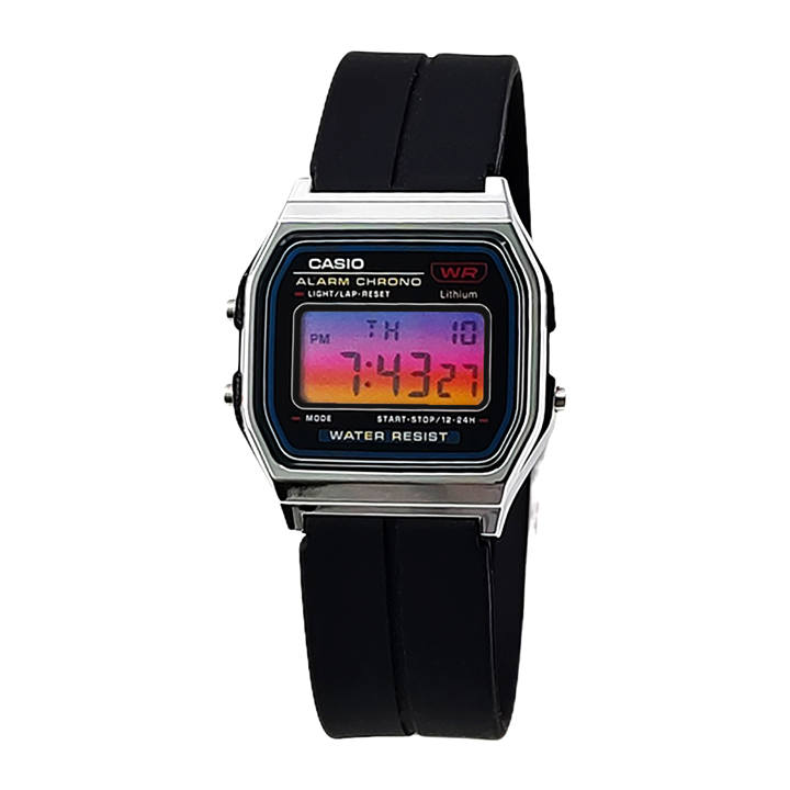 CASIO CASIO Custom Collection Quartz Movement Silicone Strap Watch Unisex Black Dial