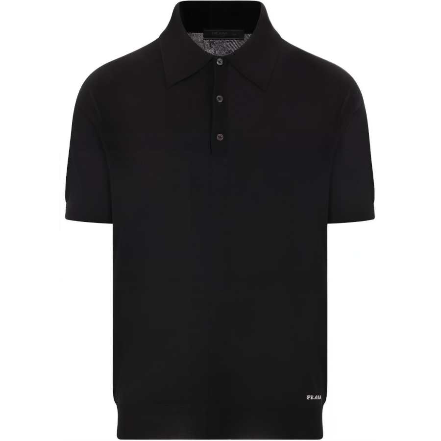 PRADA PRADA Logo Jacquard Short Sleeved Polo Shirt