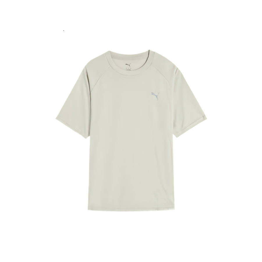 PUMA T Shirts Men's Sand Gray Crew Neck Moderate