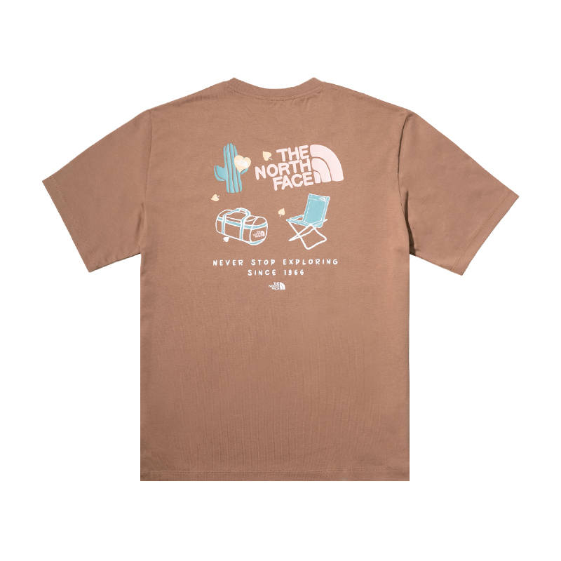 THE NORTH FACE Quick Dry T Shirts Unisex Latte Brown