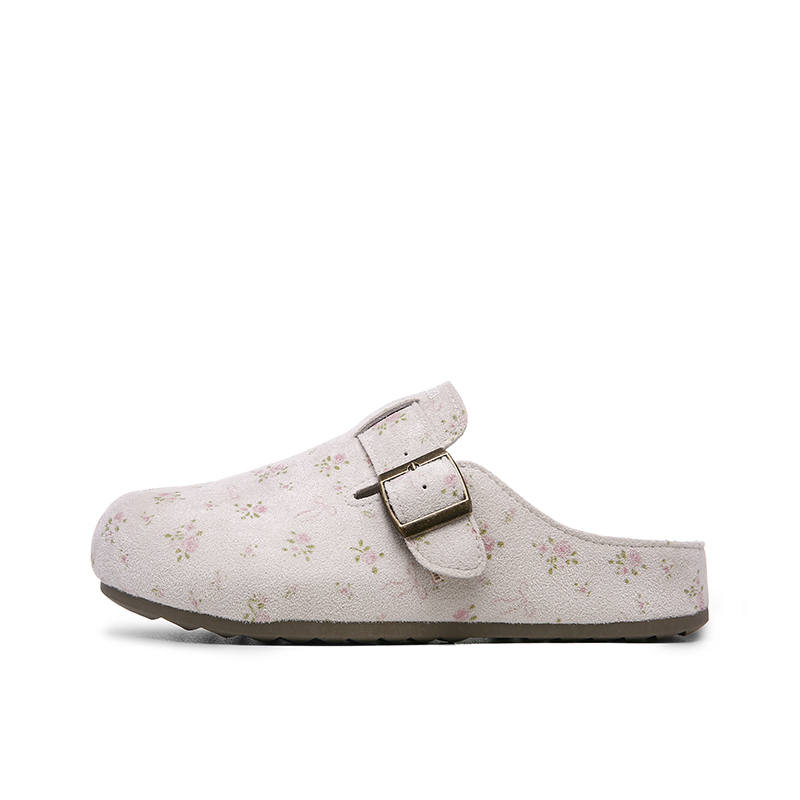 KEAIDENI Quiet Abrasion Resistant Closed Toe Slippers Women's Small Floral