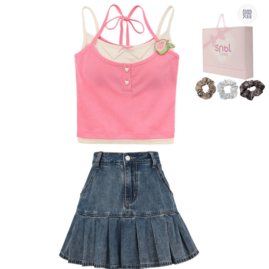 SNBL SNBL Two Piece Skirt Sets Women's Moderate Short