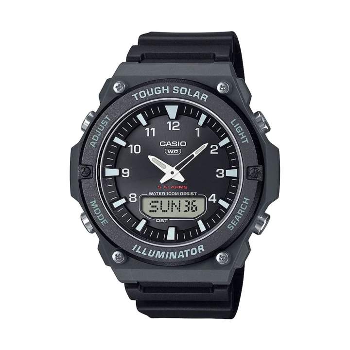 CASIO CASIO STANDARD Solar Quartz Movement Resin Strap Watch Men's Watches Black Dial