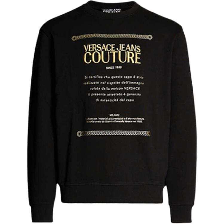 VERSACE JEANS COUTURE Crew Neck Sweatshirt Men's Black