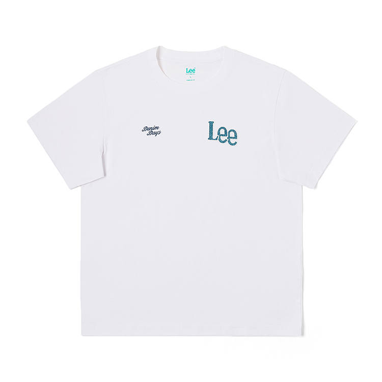 Lee Lee T Shirts Men's White Crew Neck Moderate