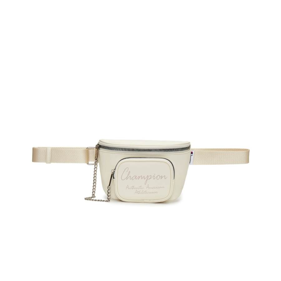Champion Small Square Bag Synthetic Leather Fanny Pack Small Unisex White/Pink
