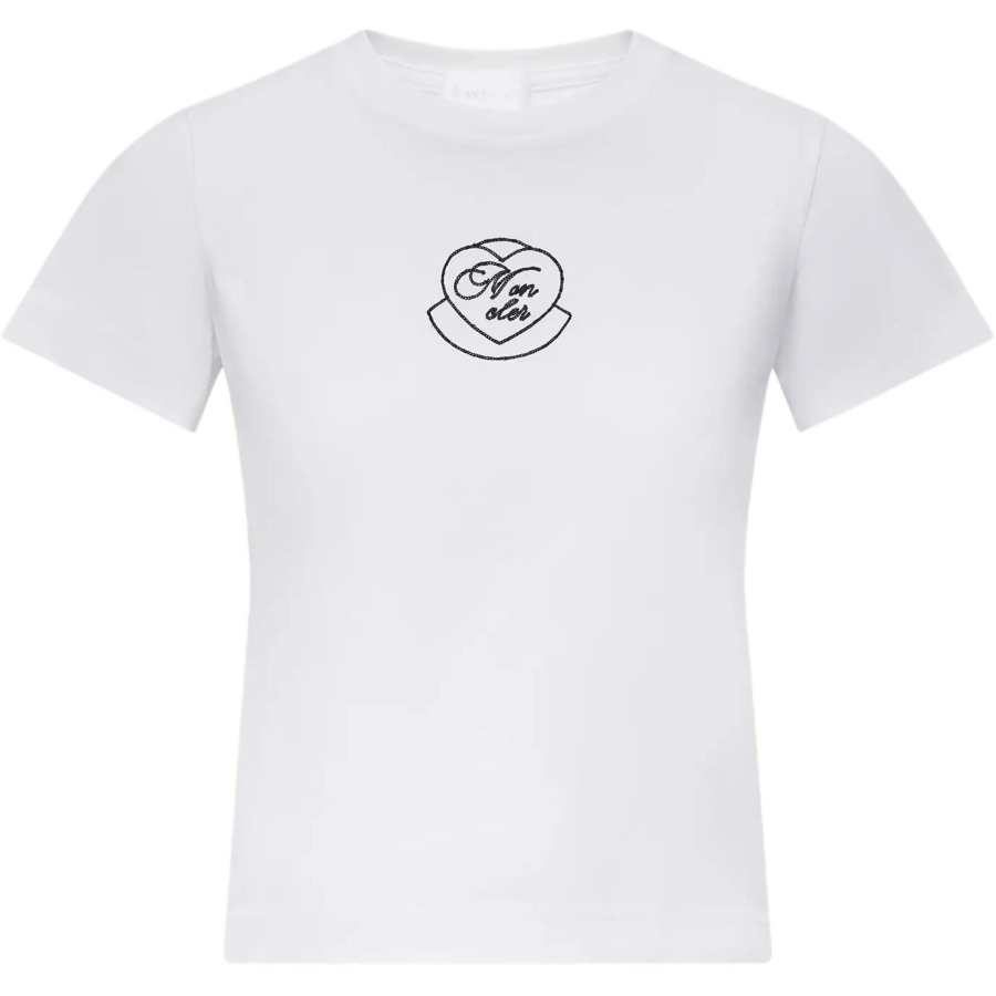 Moncler Logo Embroidered Crewneck T Shirt