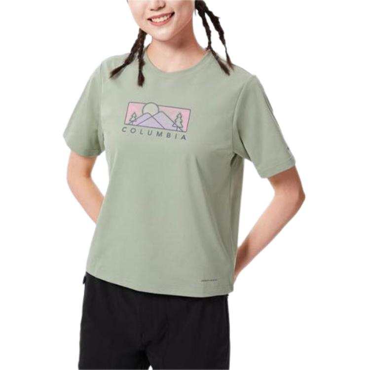 Columbia T Shirts Women's Matcha Crew Neck Moderate Straight Fit