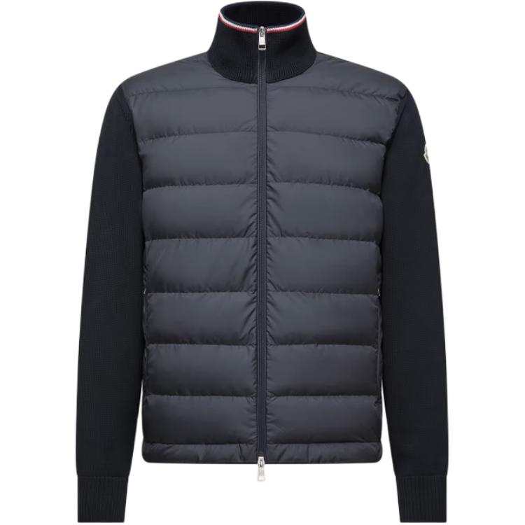Moncler Padded Corduroy Padded Zip Up Cotton Cardigan Down Jacket Unisex Blue