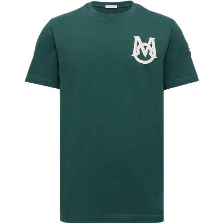 Moncler Monogram Cotton T Shirt T Shirt Men's Leaf Green