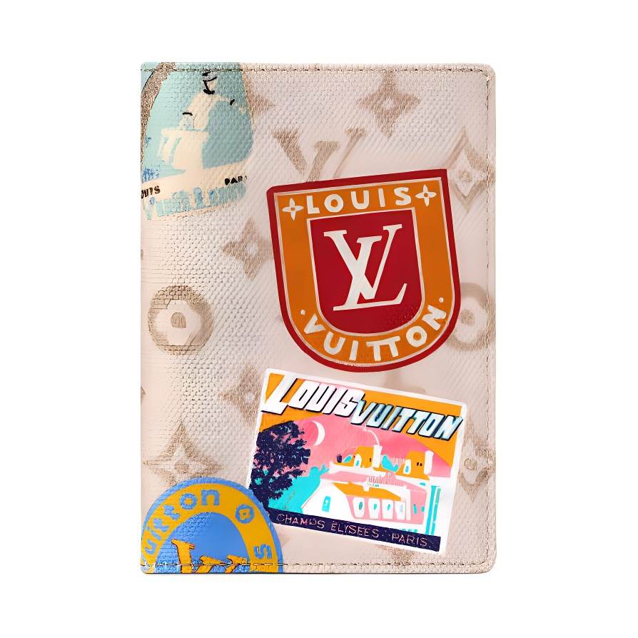 LOUIS VUITTON The Flight Mode Monogram Passport Cover Monogram Dune Pink Multicolor
