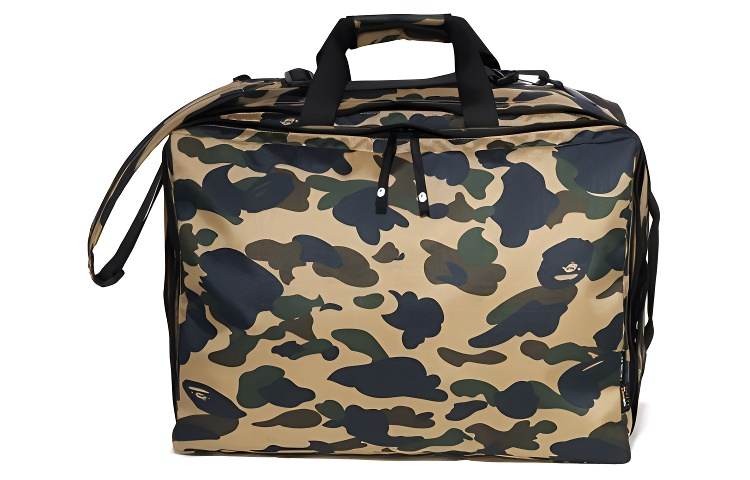 A BATHING APE Polyester Boston Bag, One Shoulder Handbag Regular Men's Yellow/Green