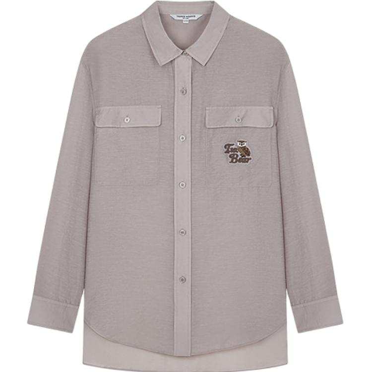 Teenie Weenie Shirts Women's Gray Lapel Moderate