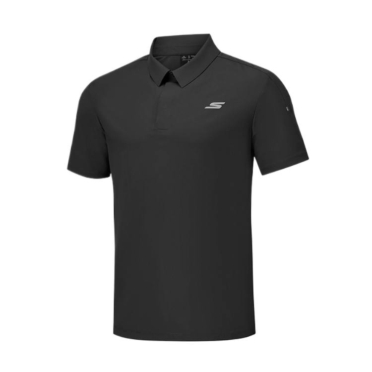 Skechers Polo Shirts Men's Carbon Black 0018 Moderate