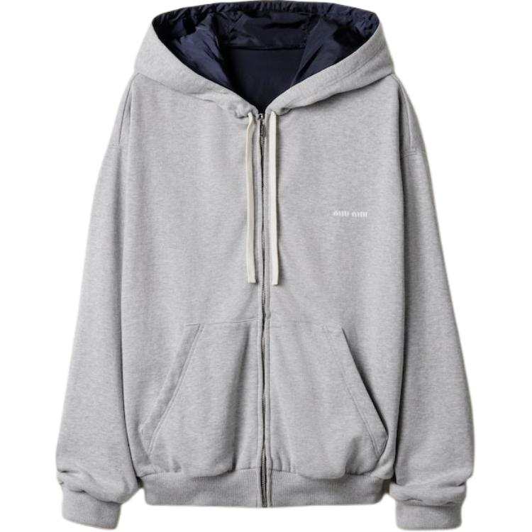 MIU MIU MIU MIU Zip Up Drawstring Hoodie