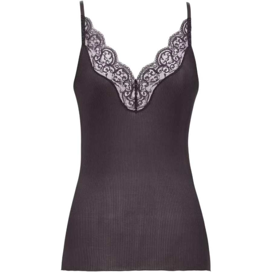 SAINT LAURENT Laced Ribbed Tank Top