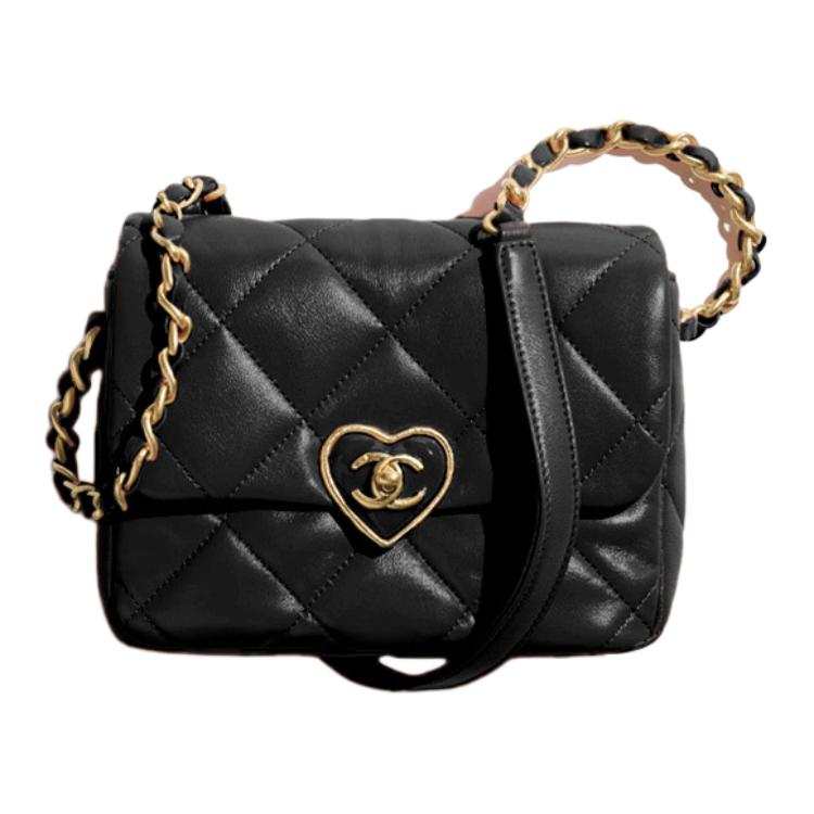 CHANEL Lambskin Shoulder Bag, Crossbody Bag Mini Women's Black
