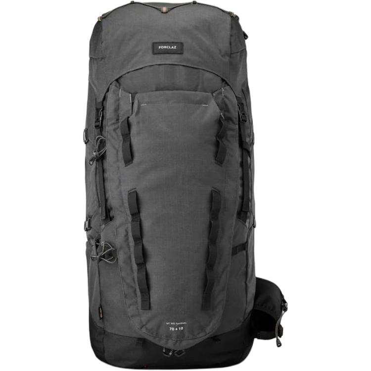 DECATHLON 70+10L Outdoor Bags Nylon Carbon Gray Men's