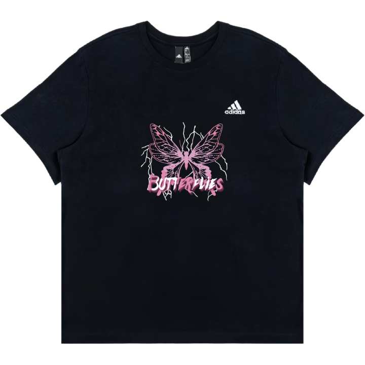 Adidas Adidas Athleisure Crew Neck Short Sleeved T Shirts Unisex Black