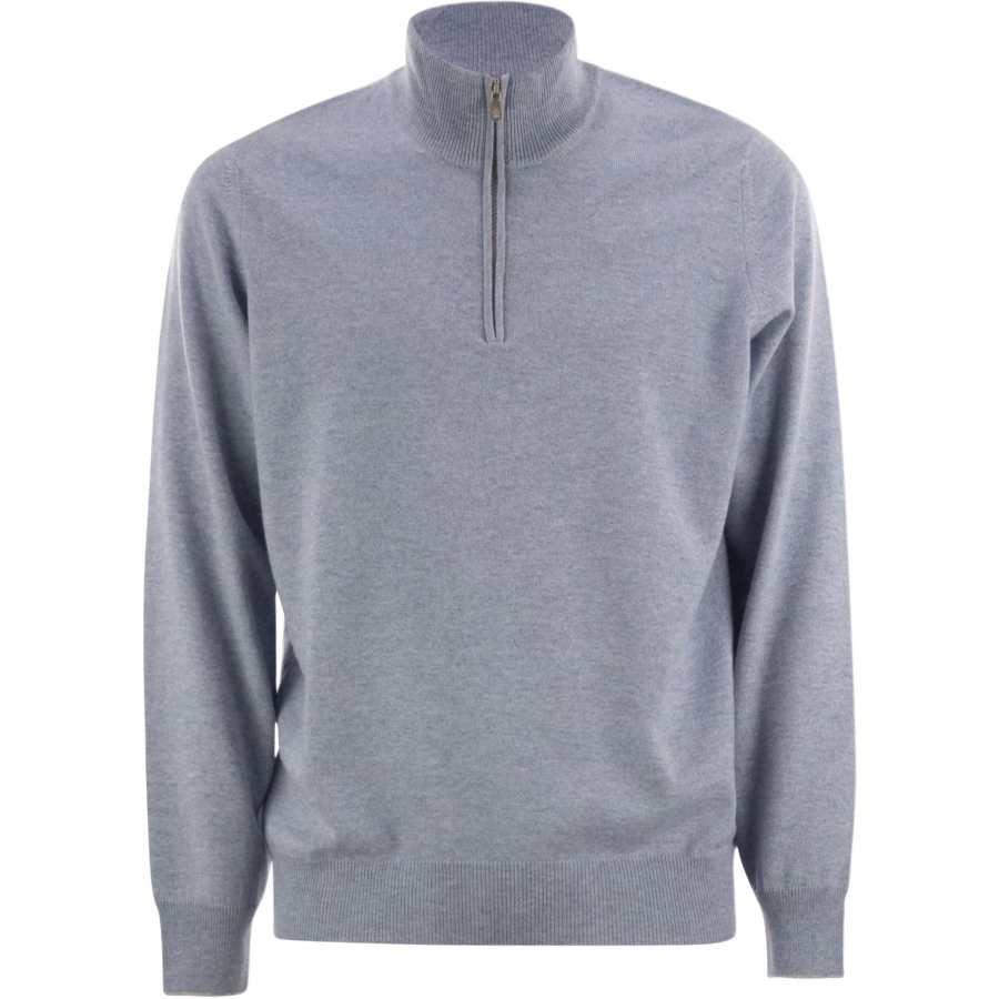 Brunello Cucinelli Funnel Neck Knitted Polo Shirt