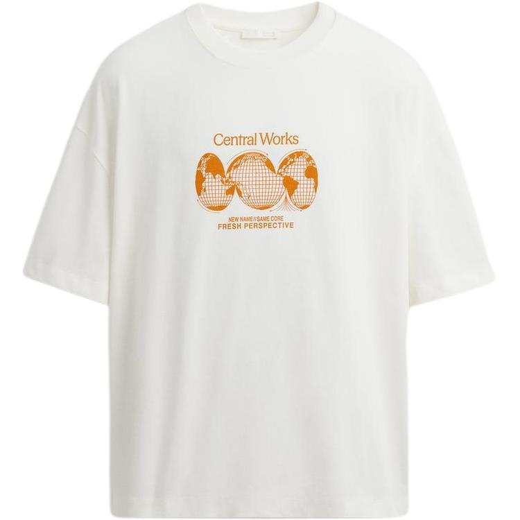 ZARA T Shirts Men's Frosted White Crew Neck Moderate