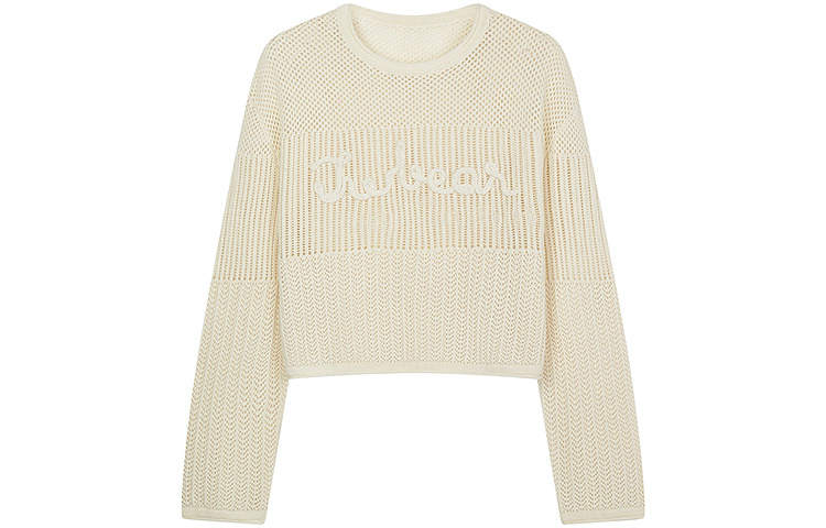 Teenie Weenie Knitwear Women's Ivory White Crew Neck Moderate Other