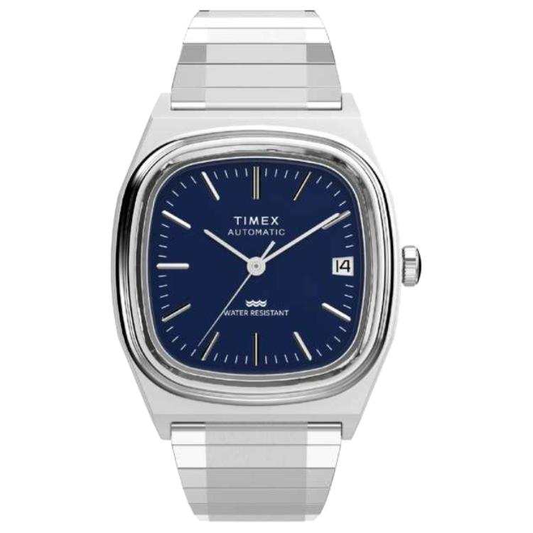 TIMEX Wrist Watches Automatic Mechanical Movement Stainless Steel Strap 34mm Blue Dial Women's Watch