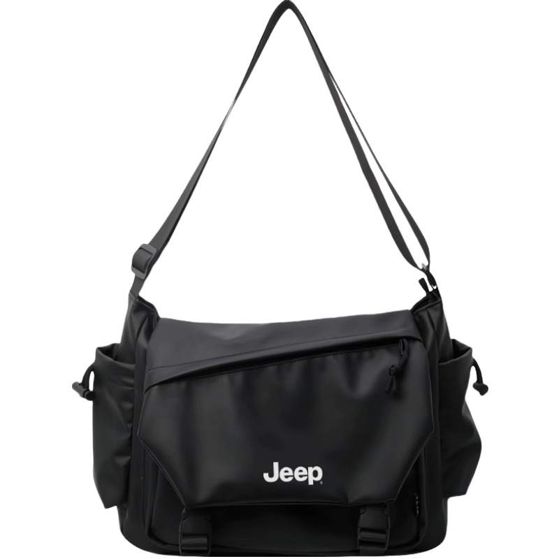 Jeep Oxford Messenger Bag Crossbody Bag Unisex Black