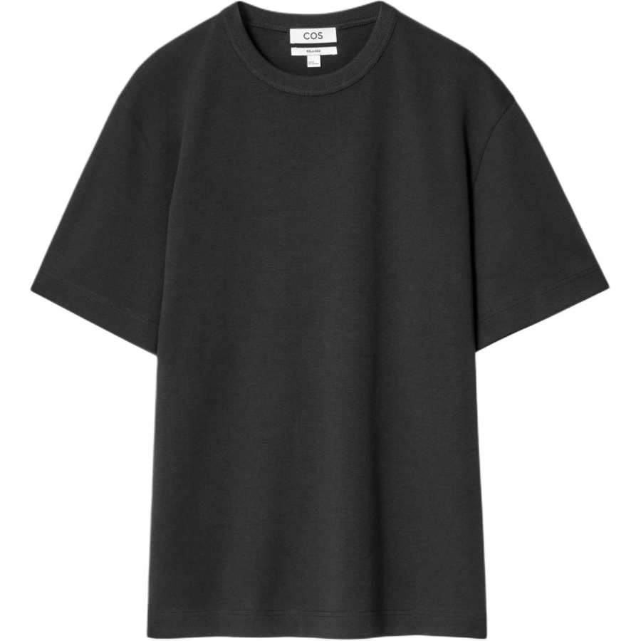 COS T Shirts Men's Black Crew Neck Moderate