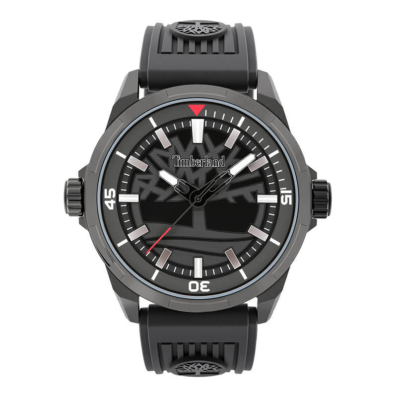 Timberland Bergeron Wrist Watches Quartz Movement Silicone Strap Black Dial Men's Watches