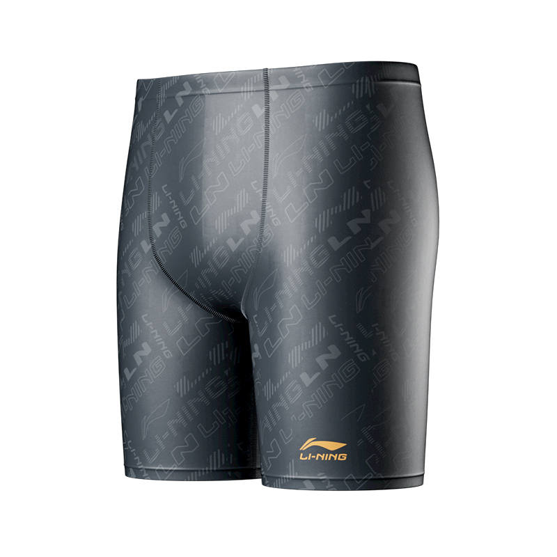 Li-Ning Li Ning Swimming Shorts Men's Black Moderate Mid Length Swim Shorts