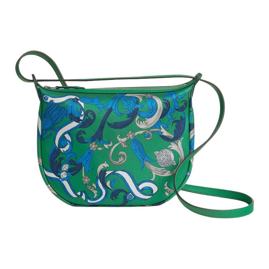 HERMES Sursoie To Go Silky Silk Shoulder Bag Regular Women's Green