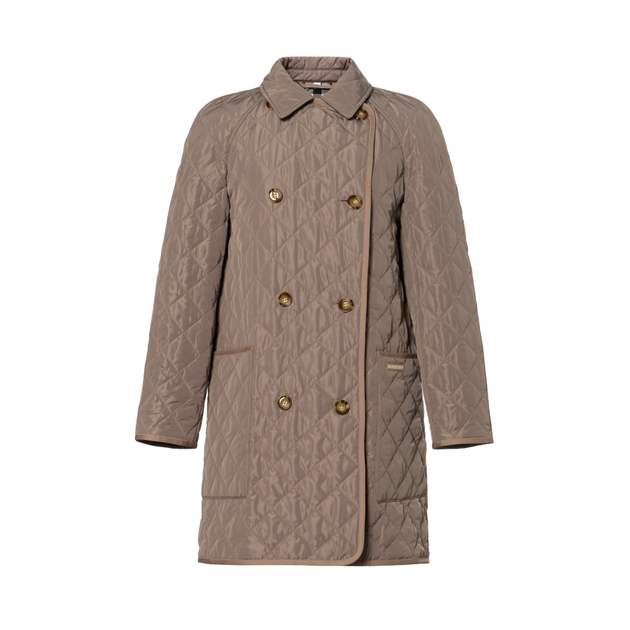 Burberry Puffer Jacket Women's Gray Sage Green