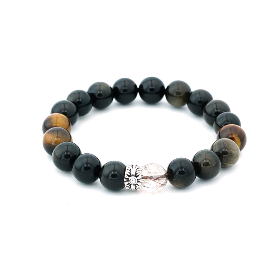 PAUL COSTELLOE Obsidian Beaded Bracelets Unisex
